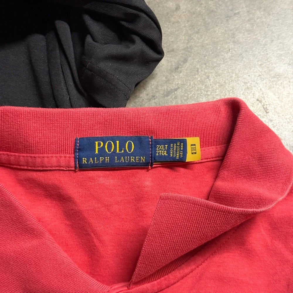 Polo Ralph Lauren Mens 2XLT Red Short Sleeve Cotton Pique Pony Logo Polo Shirt